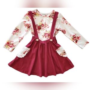 Plum Suspender Dress Set